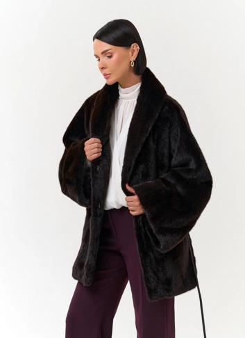 Женское пальто из эко меха