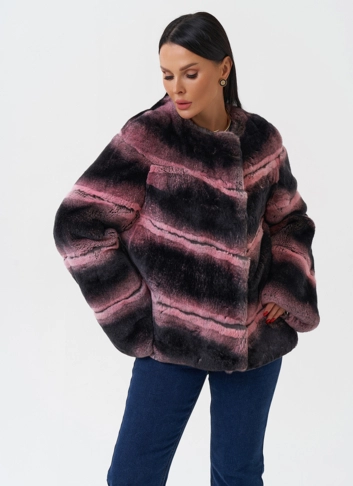 Короткая шуба из меха кролика