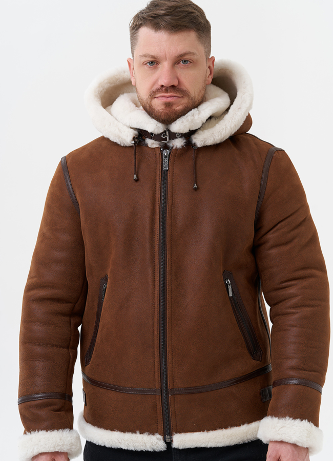 Мужская дубленка модель № 29053 универмаг малина