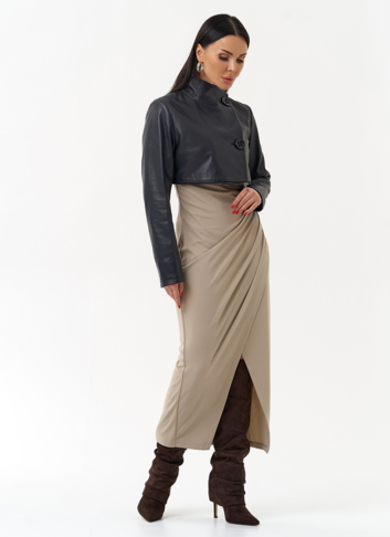 Плащ трансформер из натуральной кожи