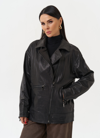 Женская косуха оверсайз черного цвета