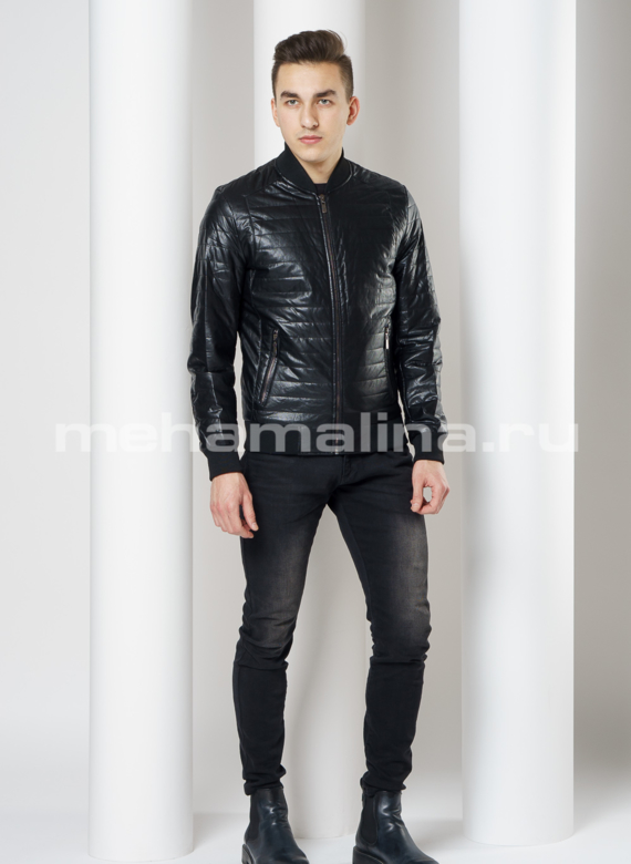 Куртка бомбер из эко кожи