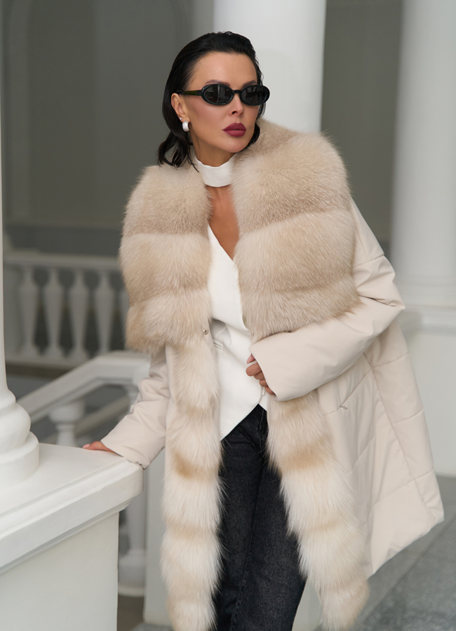 Женское зимнее полупальто с кожаным поясом модель № 31407 в рассрочку