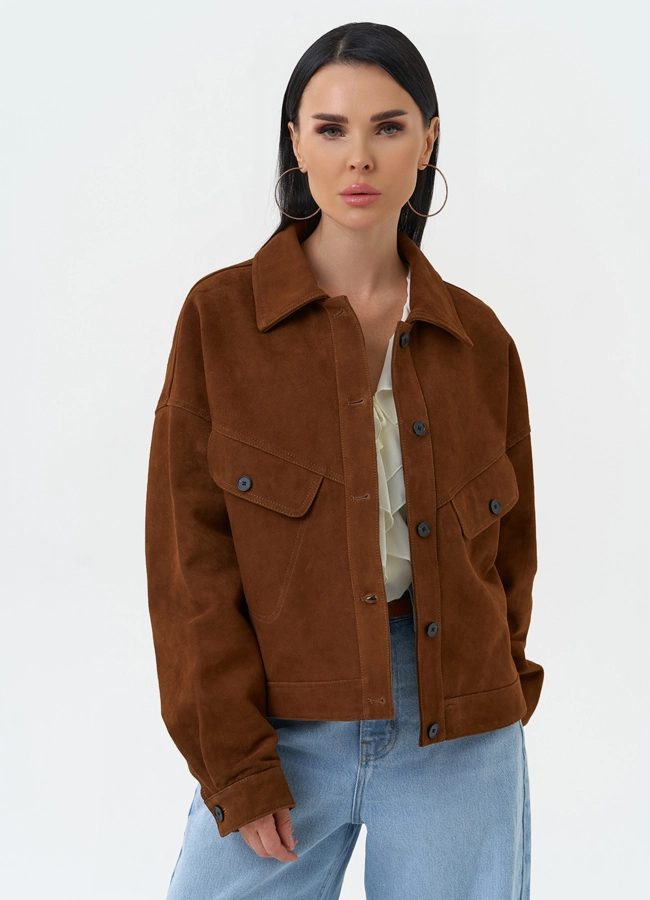 фото Женская куртка из натуральной замши модель № 30320